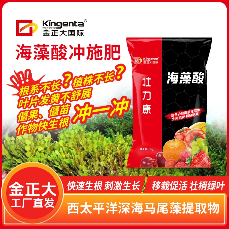 金正大海藻酸快速生根壮苗促进叶片浓绿植株健壮缓僵苗僵果海藻精