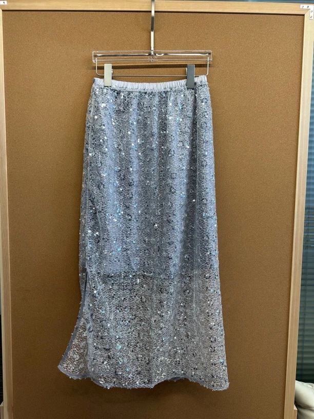 SHRO ENRO半裙｜重工亮片拼接长半裙008