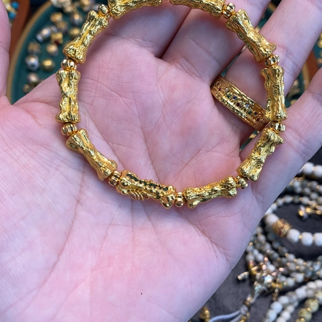 合成立方氧化锆手链足金镶嵌
