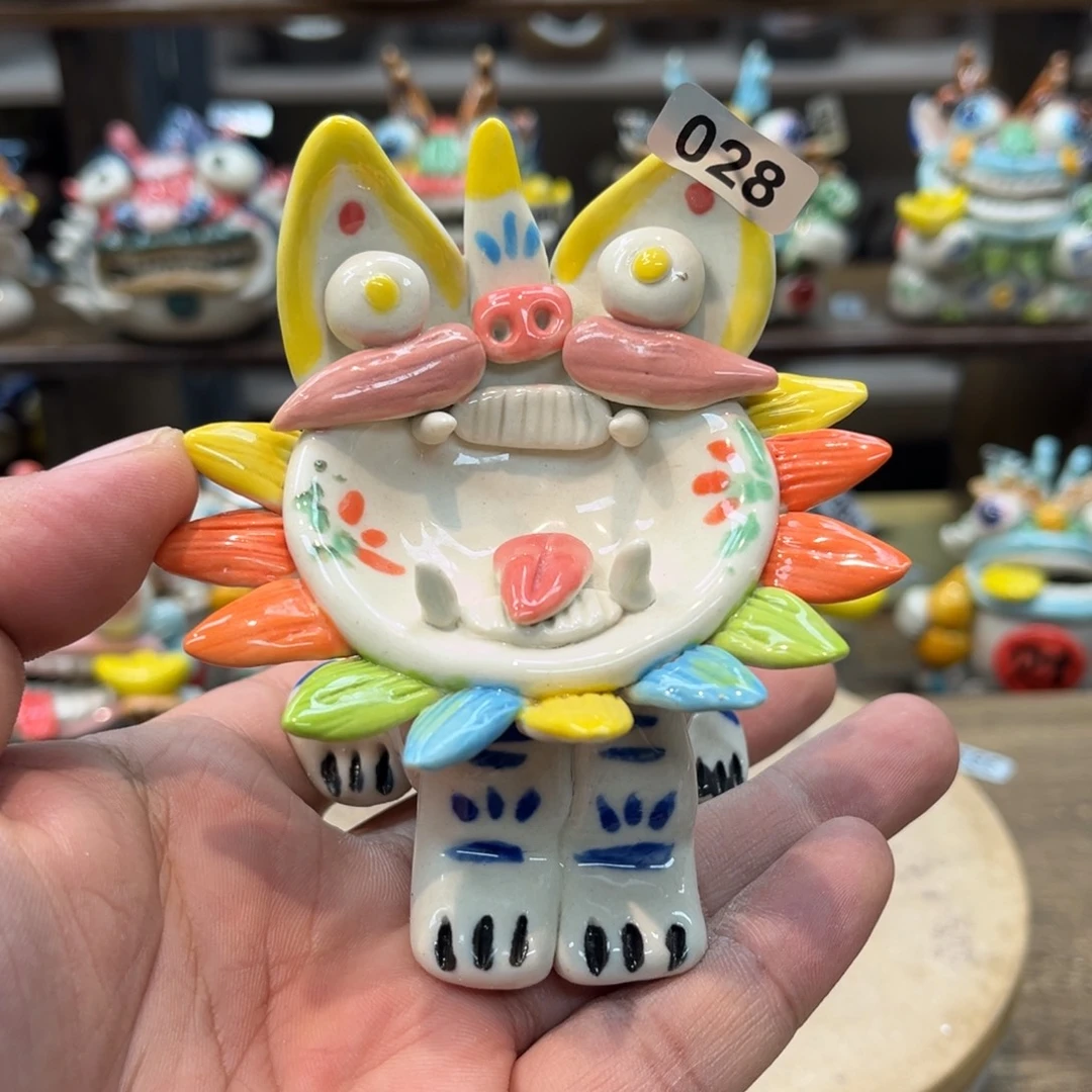 摆件纯手工抽象陶瓷摆件028