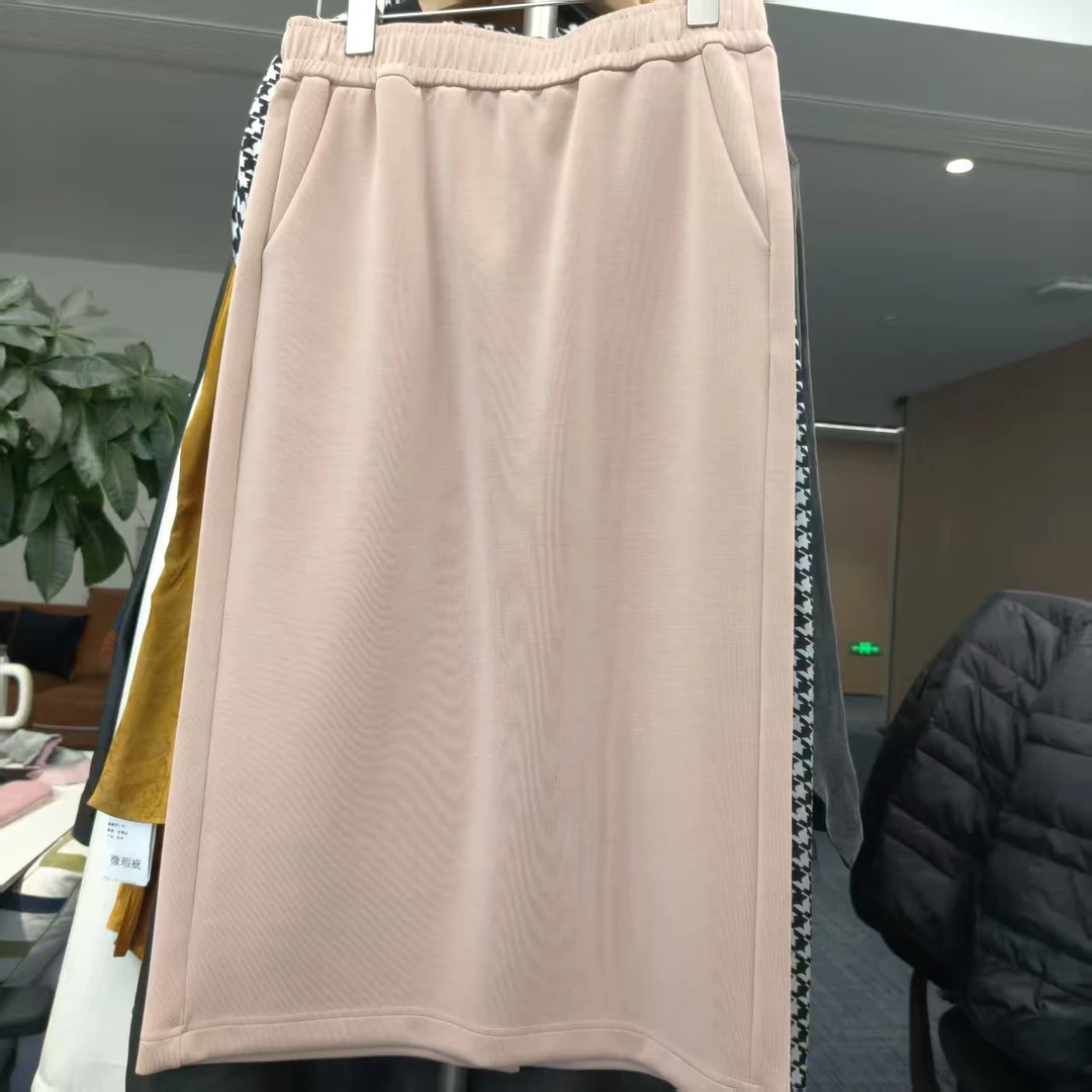 25A松紧腰直筒半身裙女R003