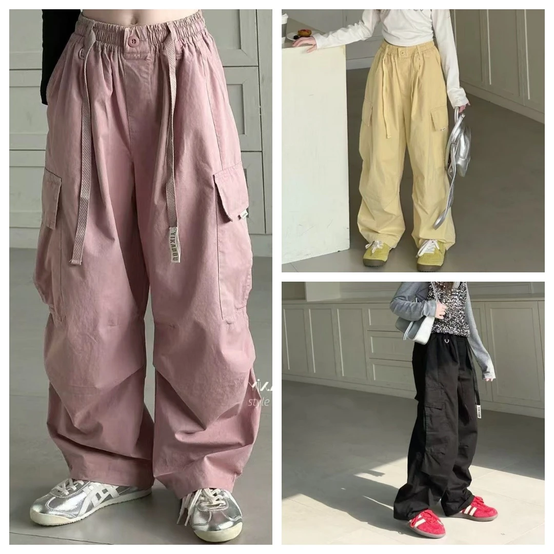 童装2025年新款时尚韩版男女工装裤百搭休闲女童休闲裤阔腿潮童