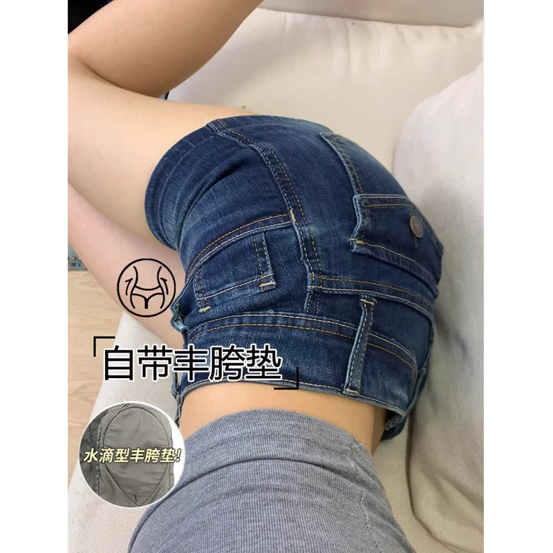 拉夏贝尔美式低腰牛仔短裤女款秋季外穿2025流行新款辣妹显瘦热裤
