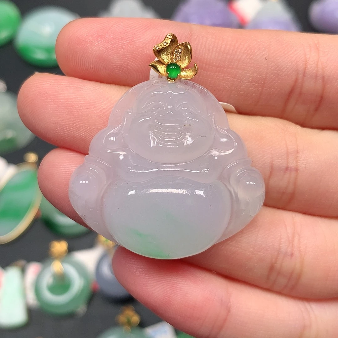 颈饰18K金镶嵌翡翠翡翠吊坠