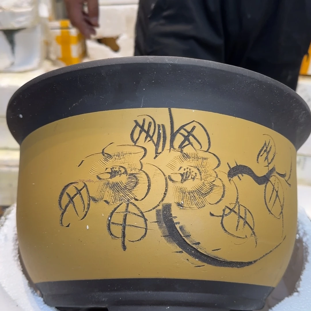 紫砂花盆口径33厘米高度21