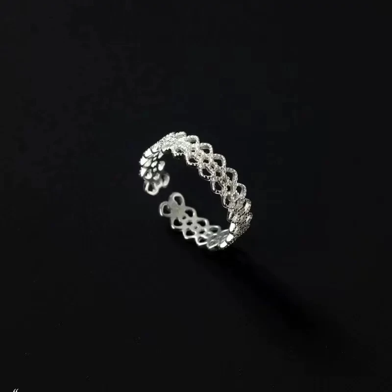 YZ108繁星格纹戒指复古轻奢时尚简约精致