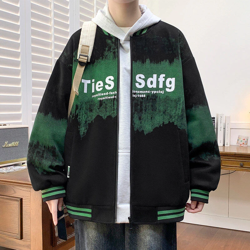 2025春季新款学生青少年立领棒球服外套休闲数码印花爆款男潮外套