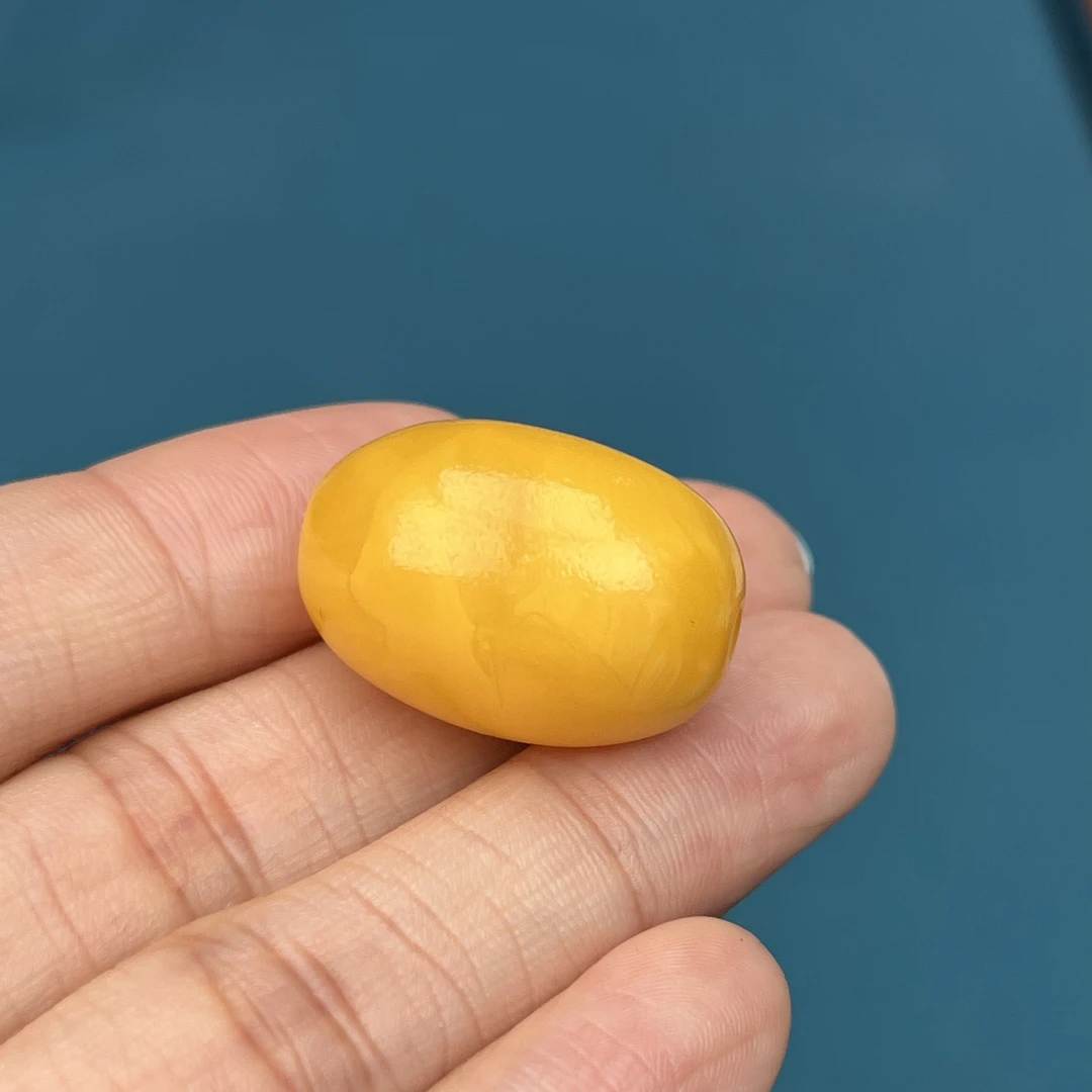 Y3682天然原矿蜜蜡老蜡枣珠16.2x23mm抖音基地质检发货