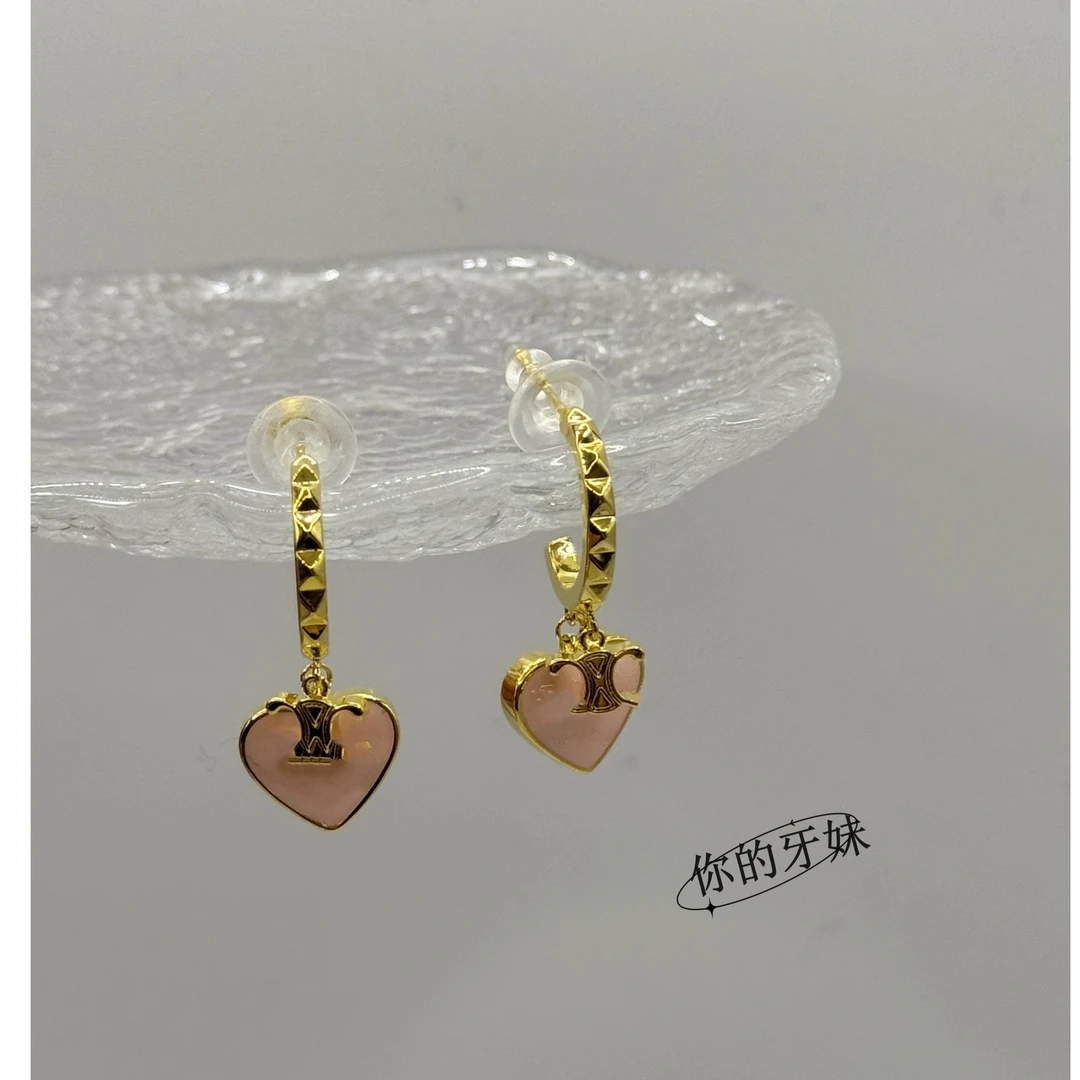 合金耳饰 YM【粉色小凯爱心ED127】时尚百搭轻奢法式小众