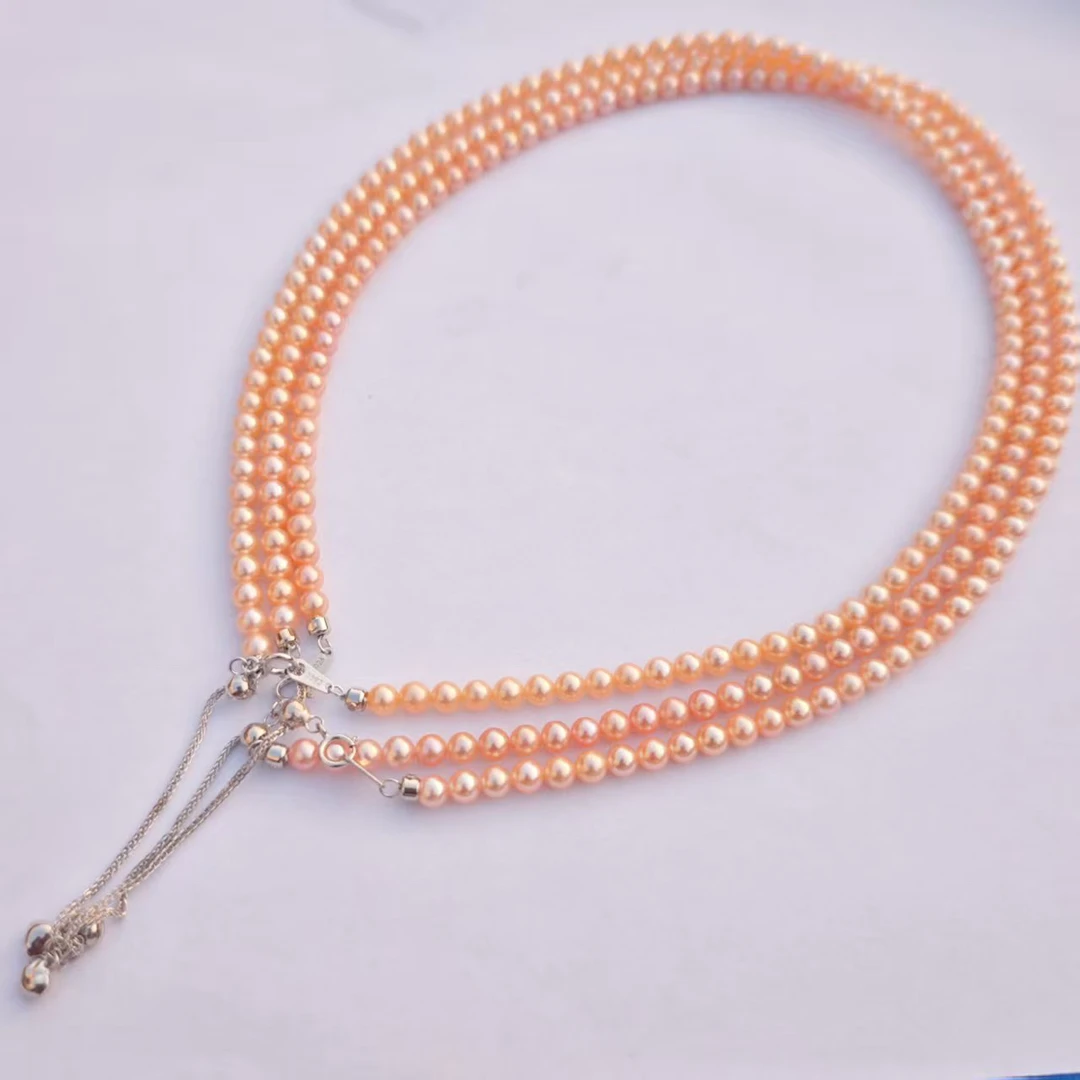 【书记甄选】天然香槟小米珍珠项链 多样性发一件 约4mm 3299XY