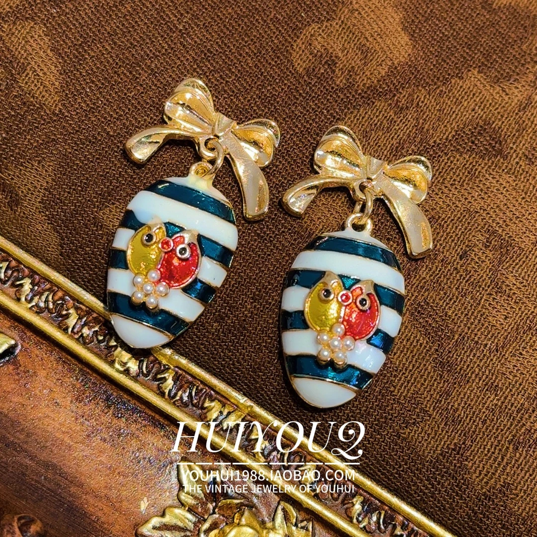 铜合金耳饰 【黑白双鱼】设计感时尚耳钉107