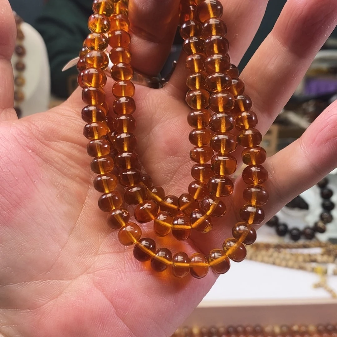 琥珀未镶嵌裸石金珀豆油红净水8+