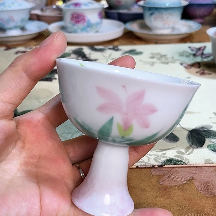 【闪购商品】鸢尾花仿宋高足杯哈哈
