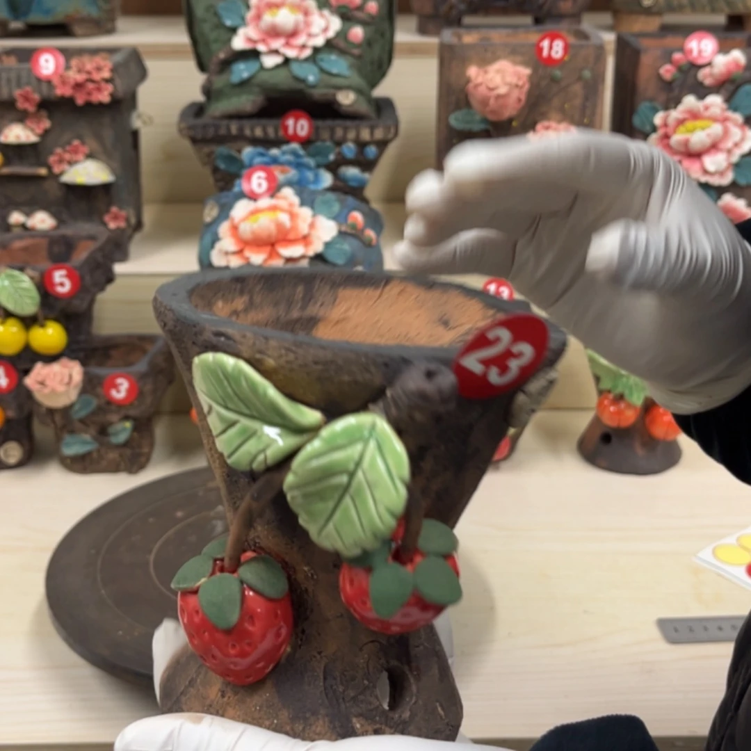 【闪购商品】紫砂花盆23号内口9.5×9.5脚高13