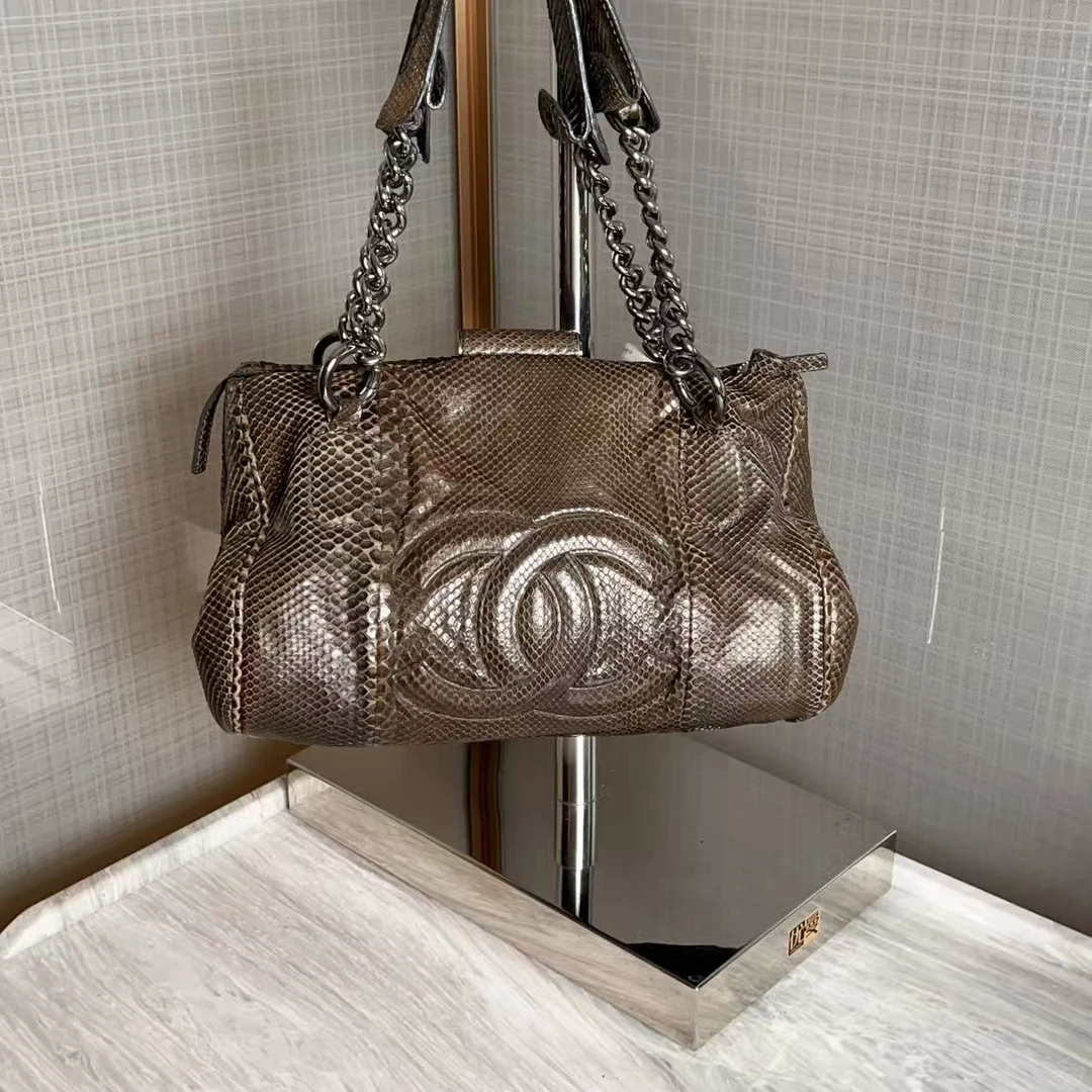95新 Chanel/香奈儿 chanel 棕色托特单肩包/000