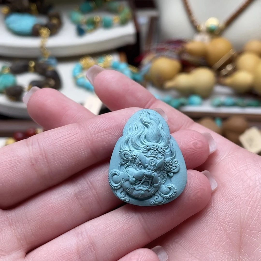 绿松石未镶嵌设计款雾霾大黑天