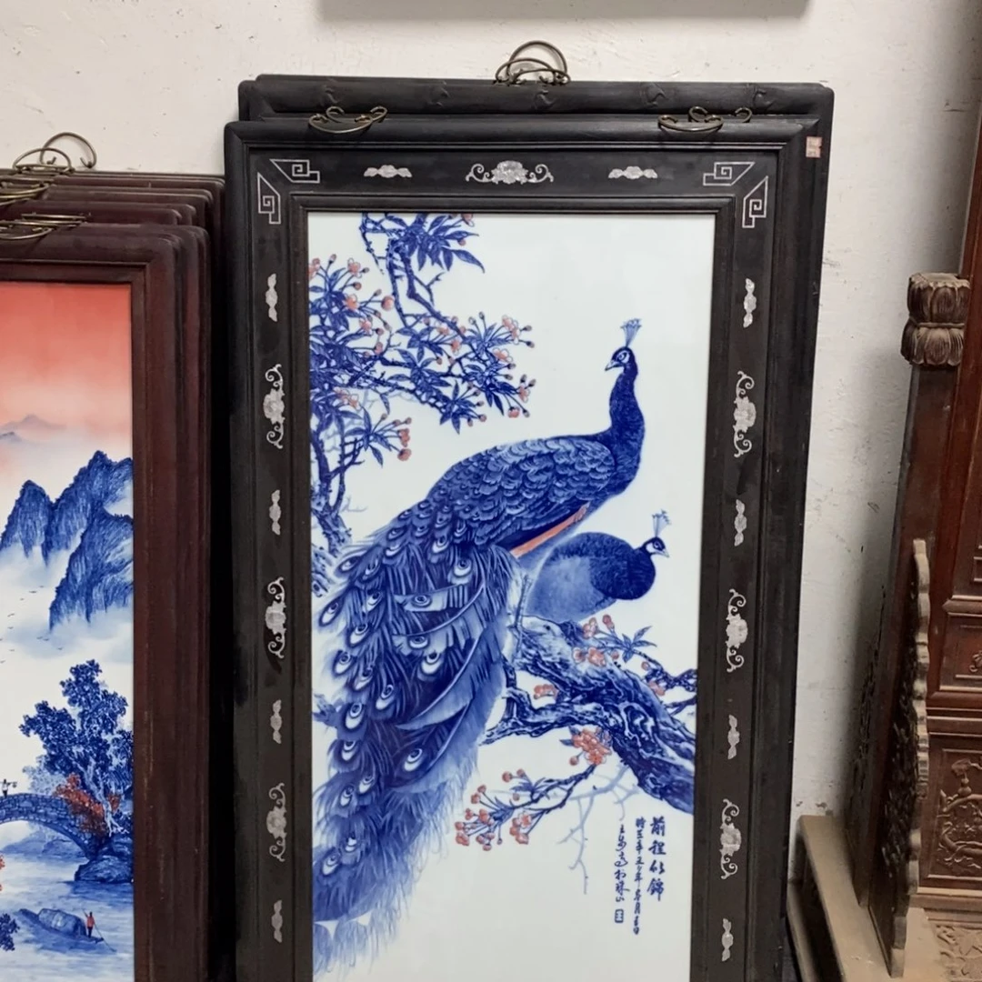 瓷片1.35*74*1景德镇瓷板画柴窑烧制