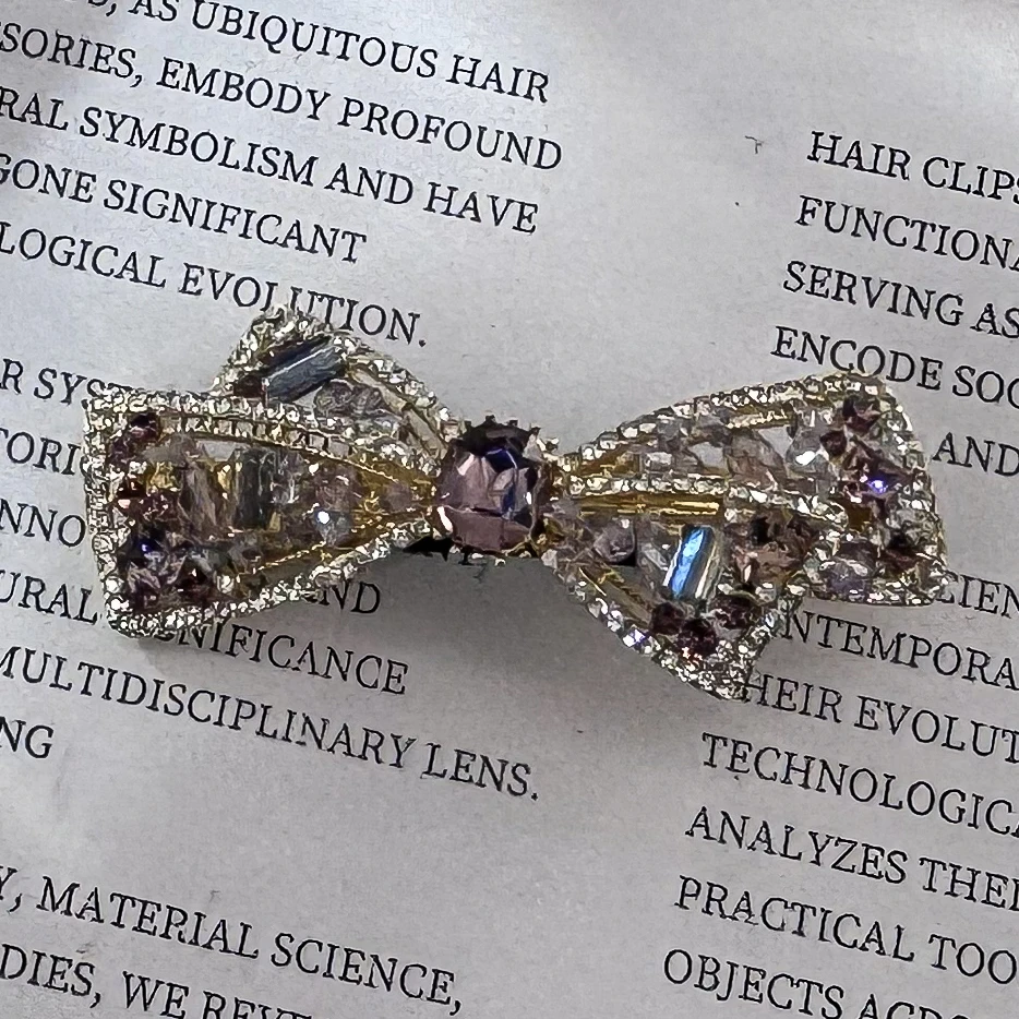 2032粉金双层蝴蝶结弹夹 7CM