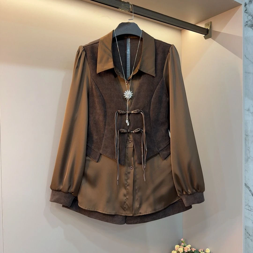 2024冬季新款时尚显气质瘦高端洋气潮流盘扣大码女装百搭显瘦套装