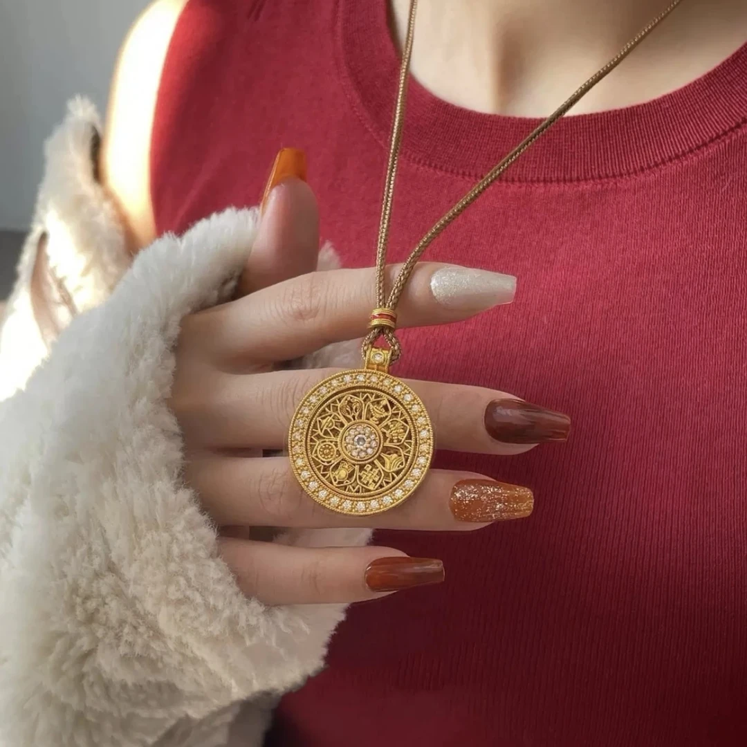 长70cm【精工版】旋转八宝罗盘时尚毛衣链X-134