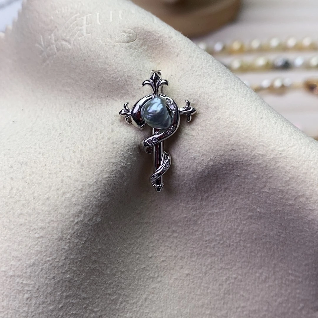 海水珍珠颈饰银S925镶嵌