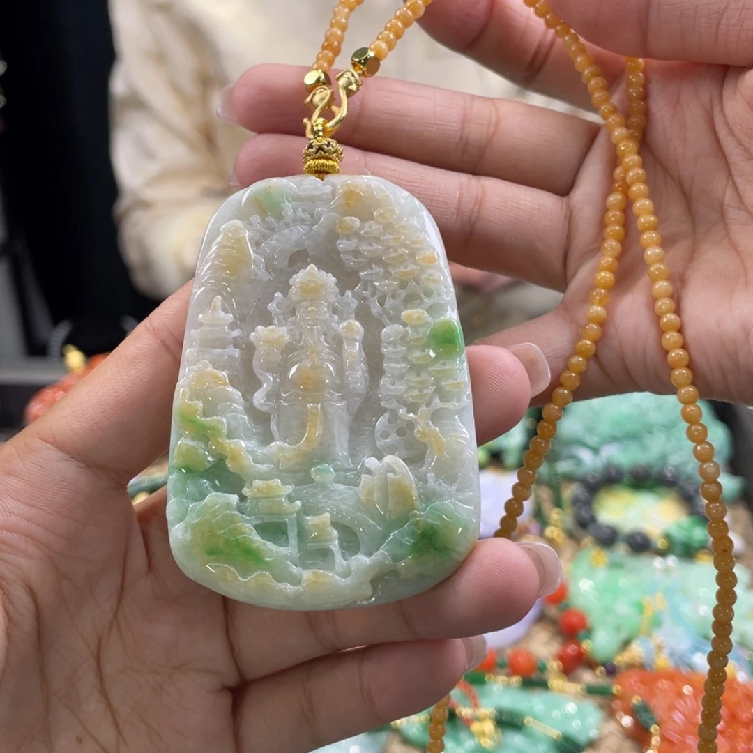 翡翠颈饰未镶嵌代编织