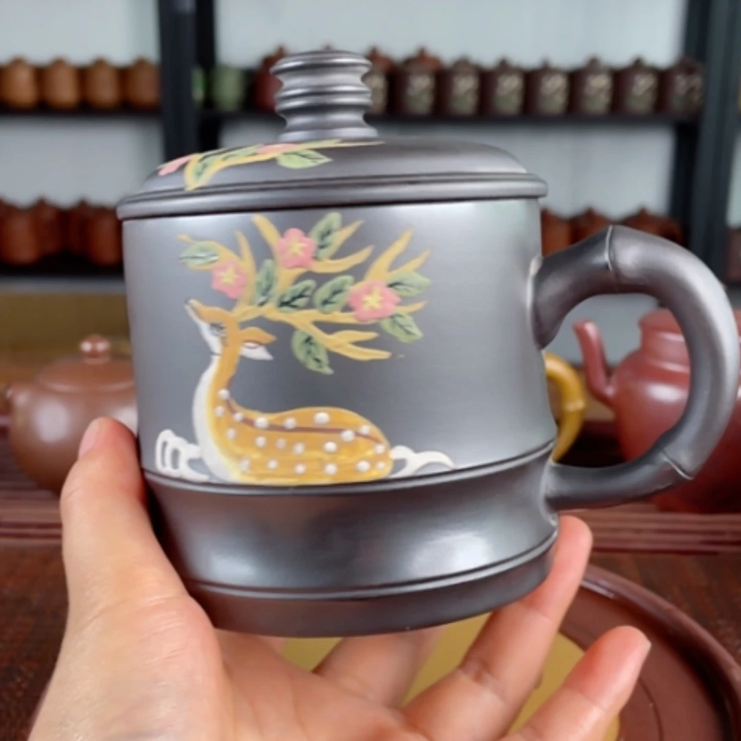 【闪购商品】茶杯紫砂宜兴原矿紫砂盖杯微瑕
