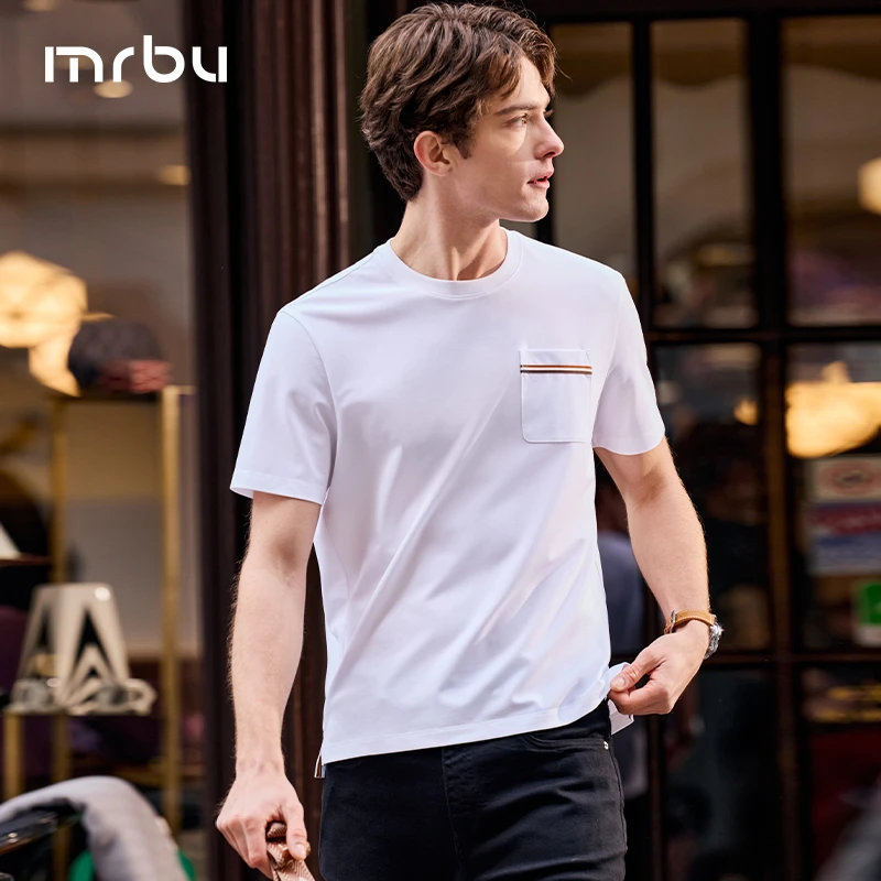 Mr.Bu布先生口袋设计透气抗皱休闲百搭2025初秋男士T恤衫GT16313