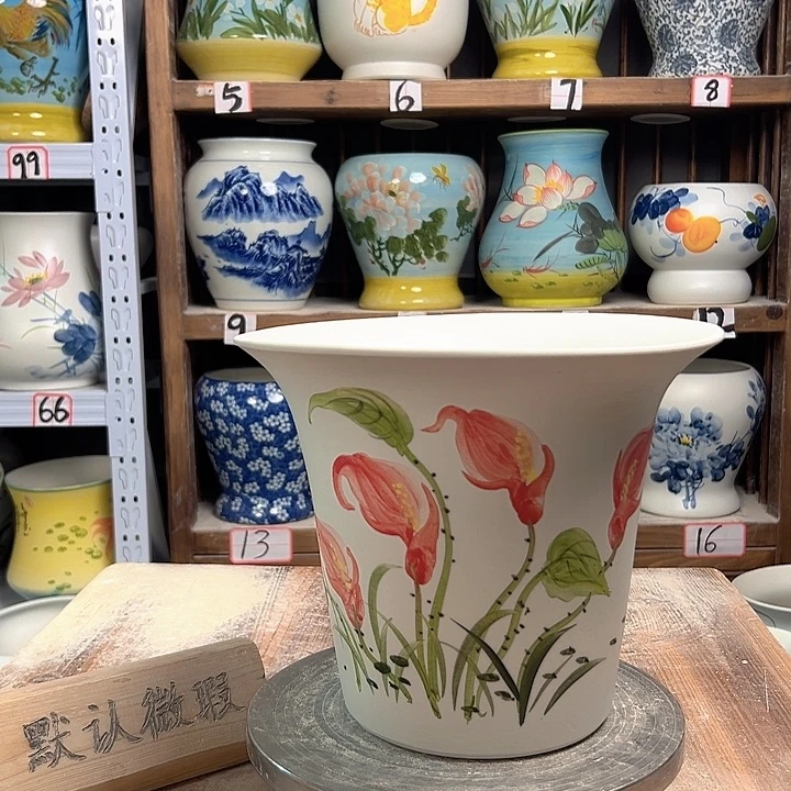 陶斗笠马蹄莲新款陶瓷陶瓷陶瓷