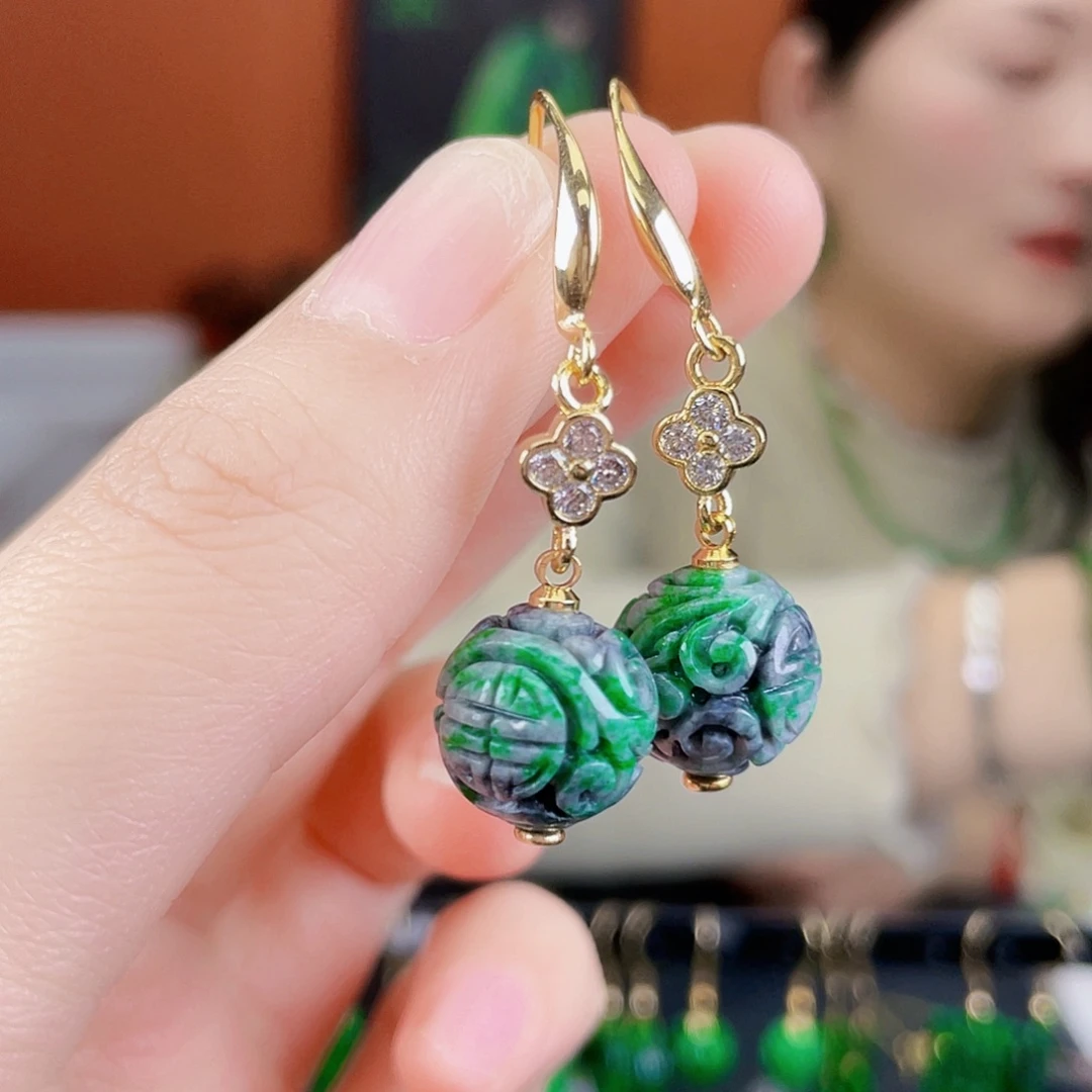 翡翠未镶嵌耳饰饰品