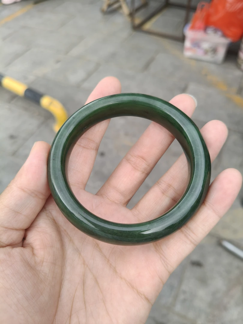 和田玉碧玉手镯 拍下备注圈口  53-61