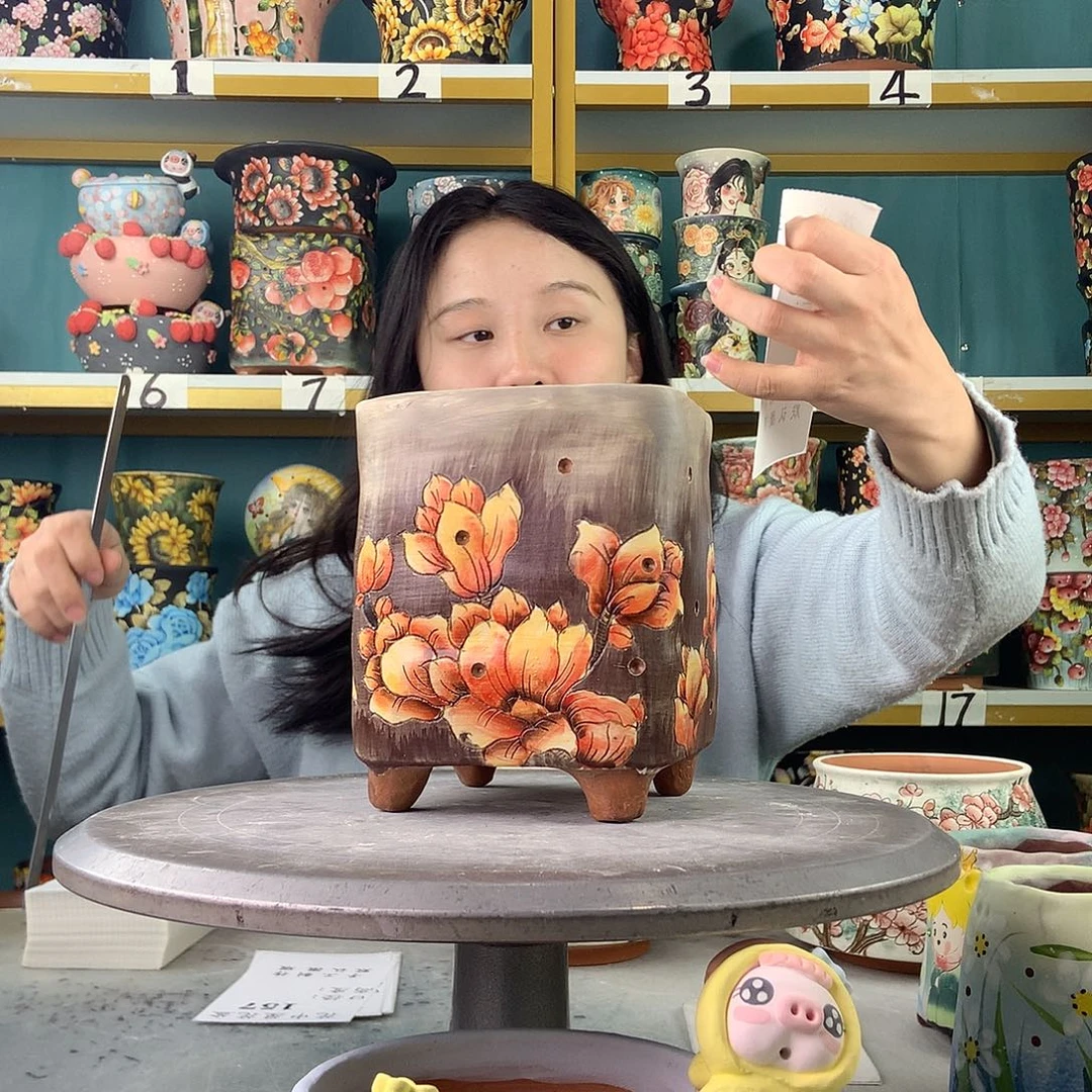 陶景德镇手工花盆156