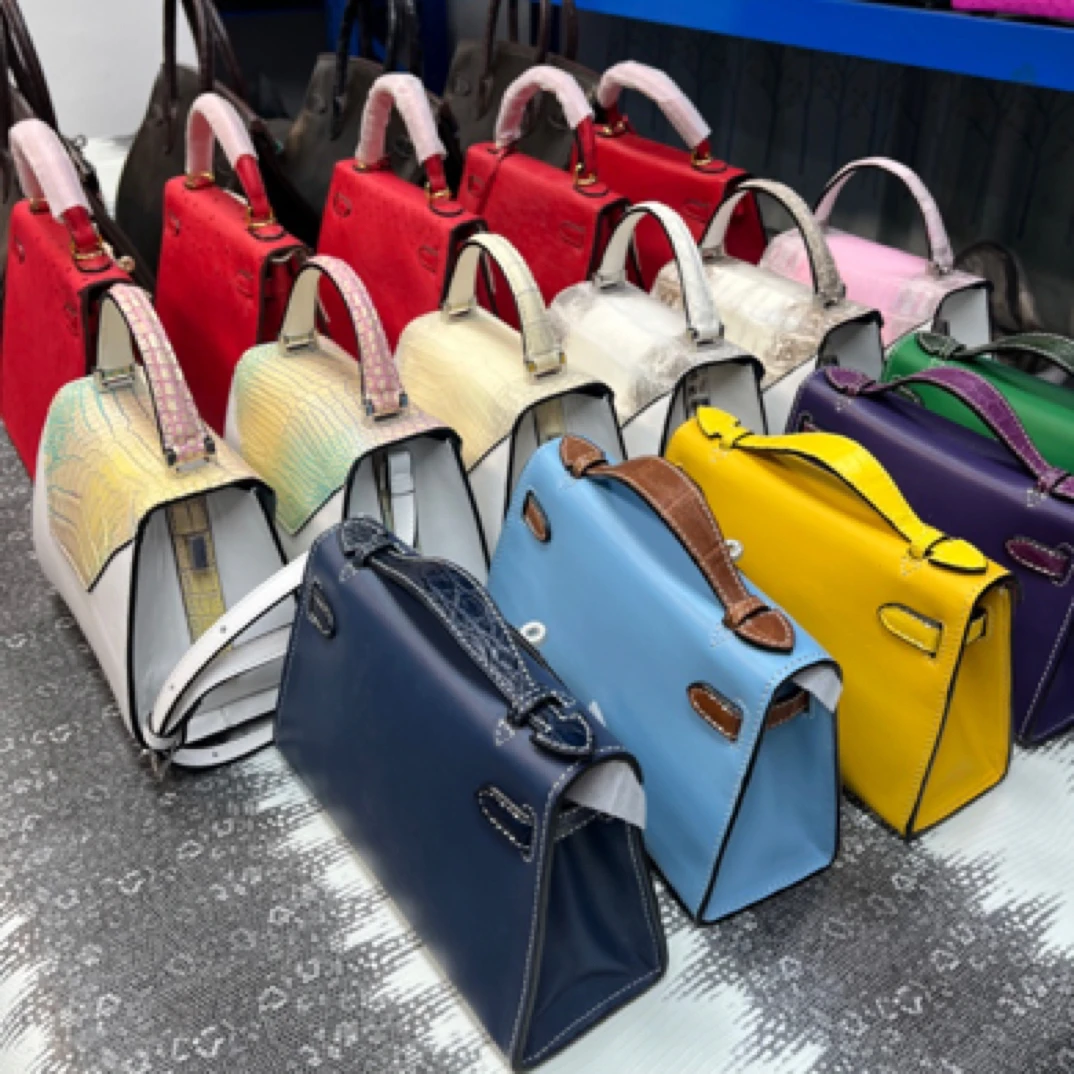 【亏米起号】稀有皮鳄鱼皮手工女单肩斜挎包听主播口令下单默认微瑕