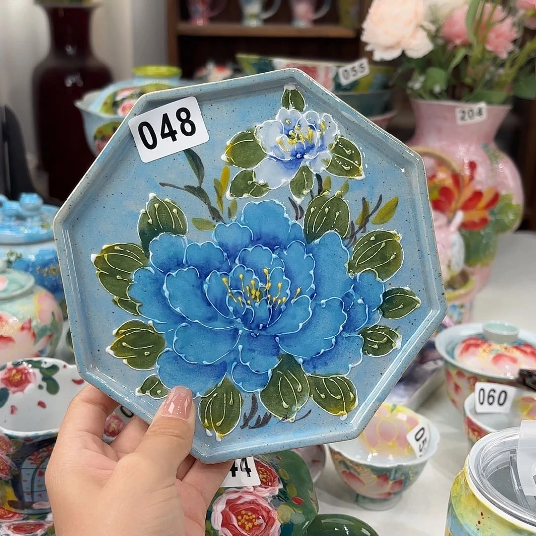 景德镇手绘高温釉下彩陶瓷茶具