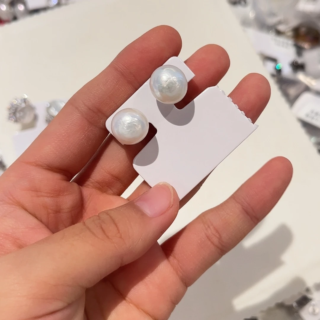 合金淡水珍珠耳饰