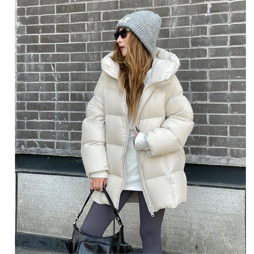 冬季连帽保暖抗寒北方系列羽绒服连帽加厚泡芙设计款休闲百搭外套