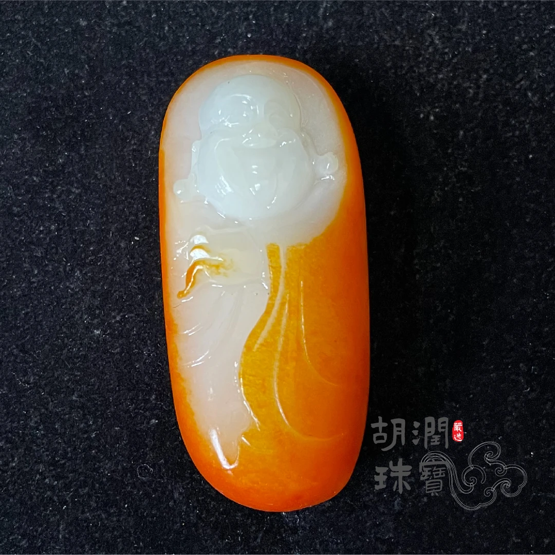 和田玉7016黄韵弥勒57.27g