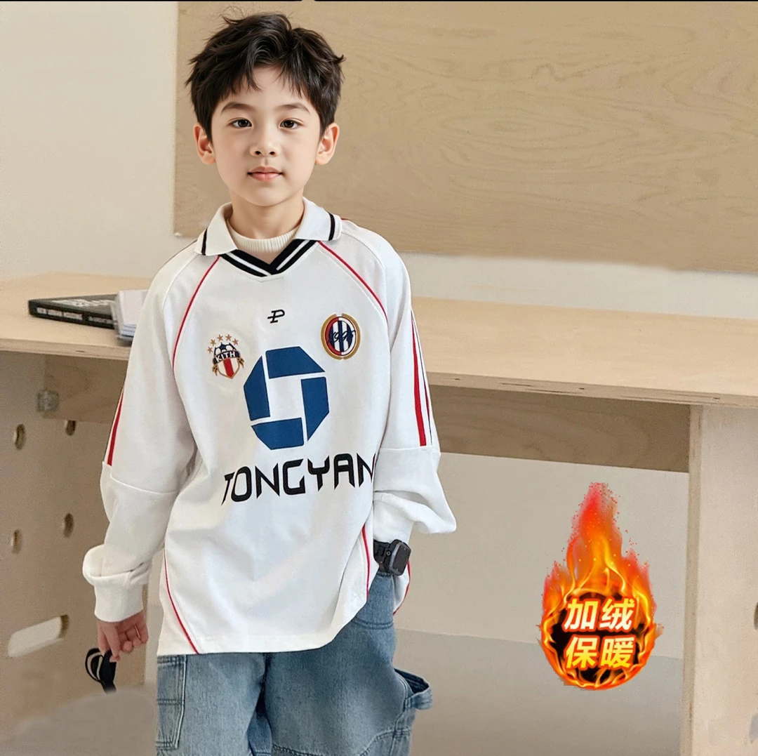【品牌】男童中大童春秋季韩版时尚POLO长袖儿童卫衣宽松时尚潮上衣