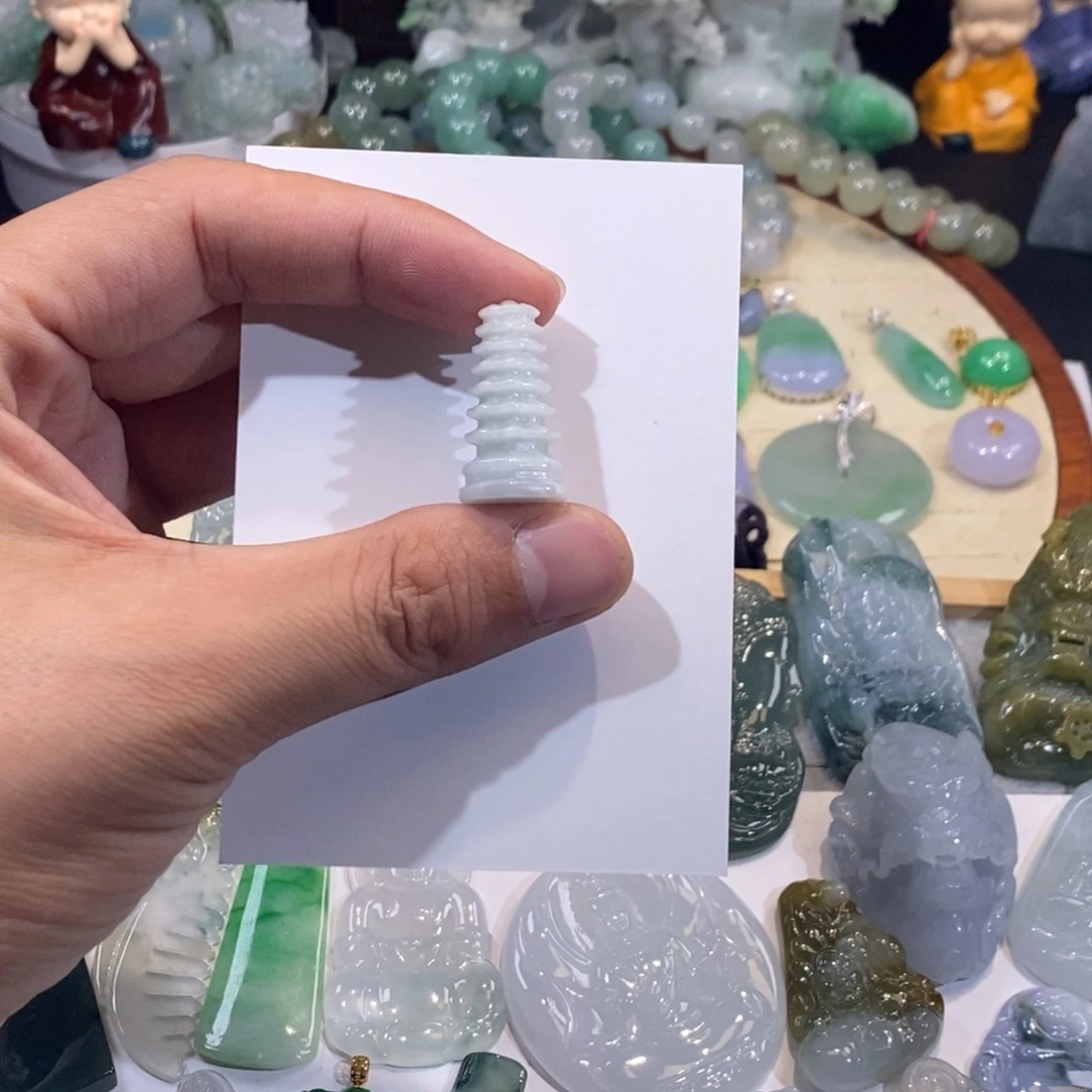 翡翠未镶嵌吊坠(不含链)文昌塔