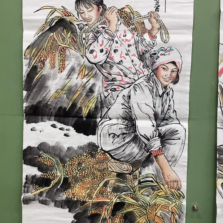 竖款精品国画作品宣