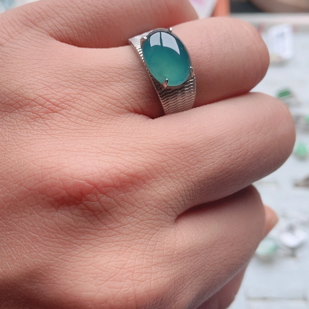 翡翠银S925镶嵌戒指