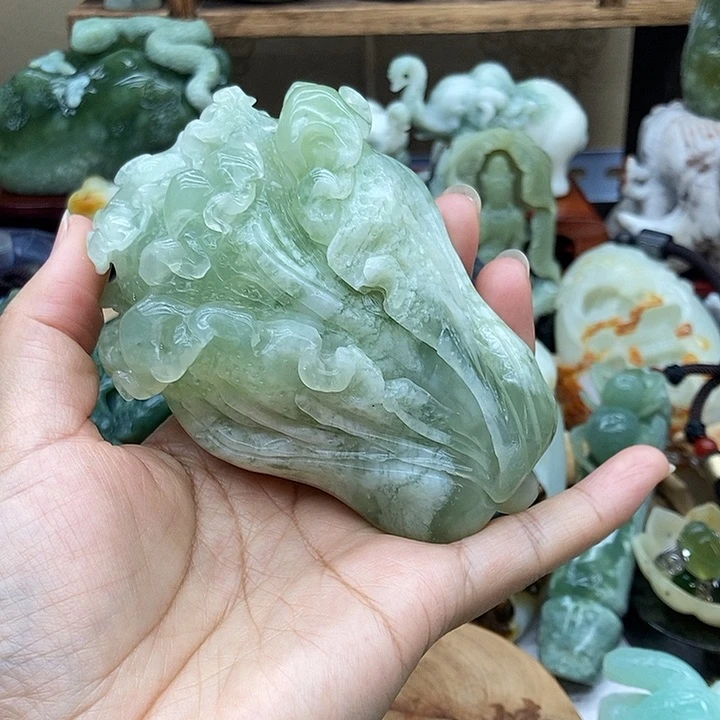 岫玉手把件未镶嵌