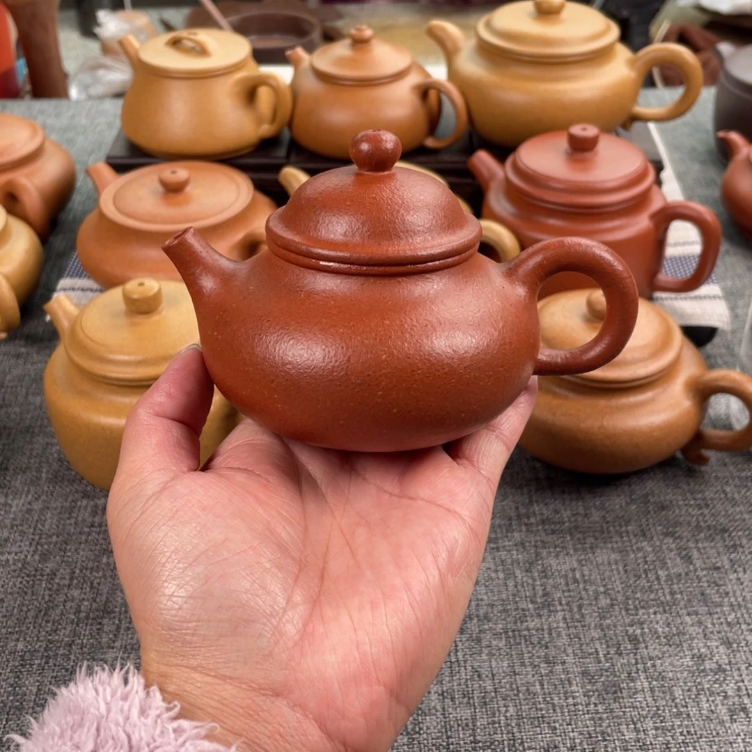 紫砂茶壶红降坡容天全手纯红20目170