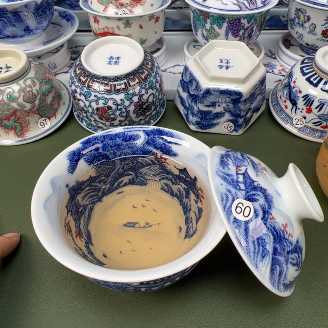 陶瓷景德镇纯手工纯手绘茶具木木60