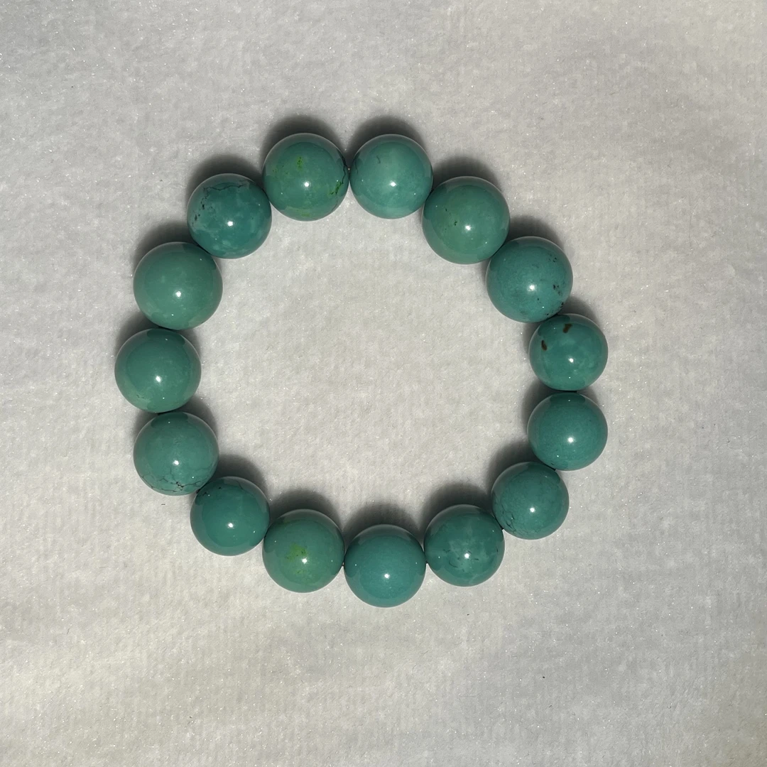 老矿绿松（精品）高瓷手串 7291
