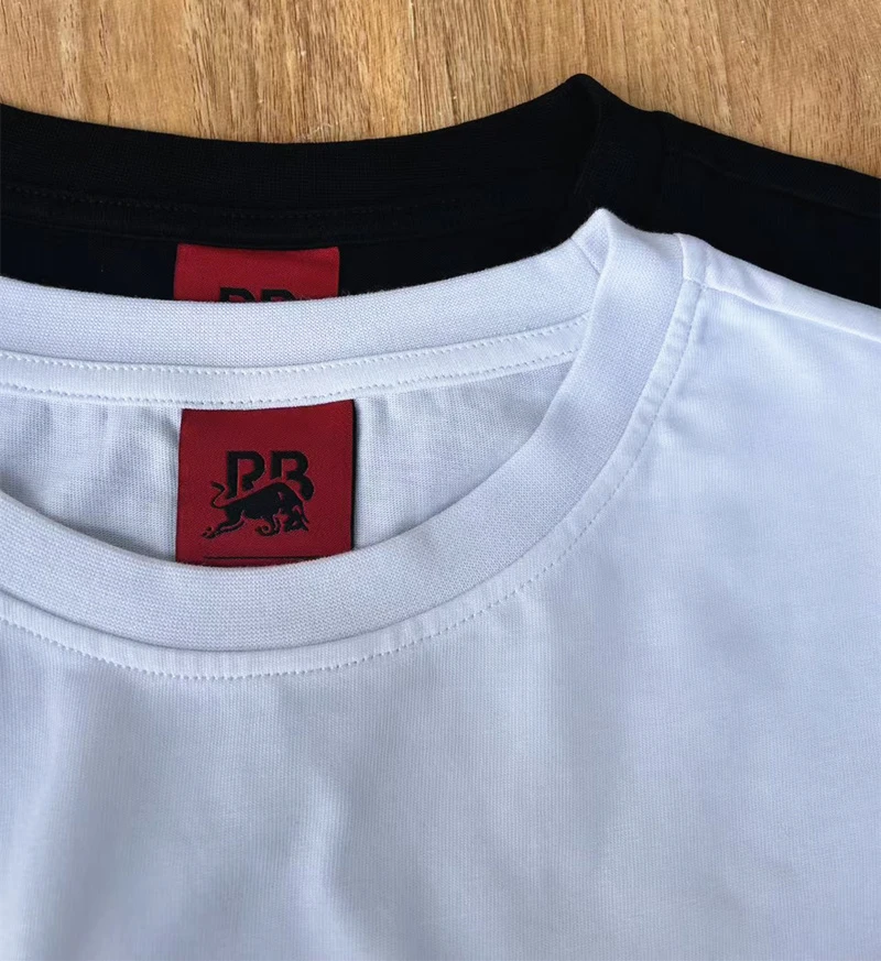455-老板RB联名短袖T恤，碳纤维标，男女同款，厚款精梳纯棉