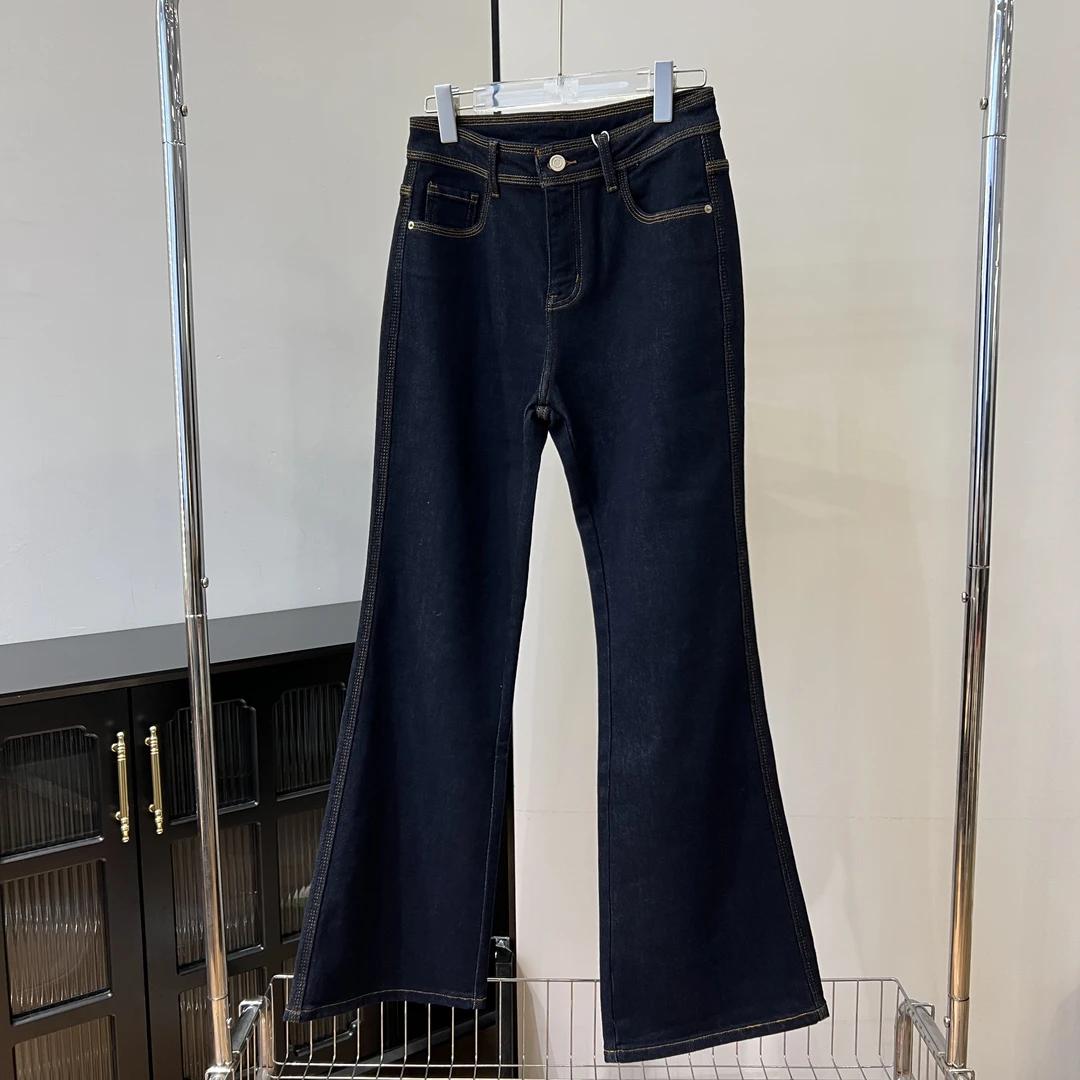 【柳条儿】超模牛仔-原色牛仔喇叭裤弹力锁色工艺不易掉色