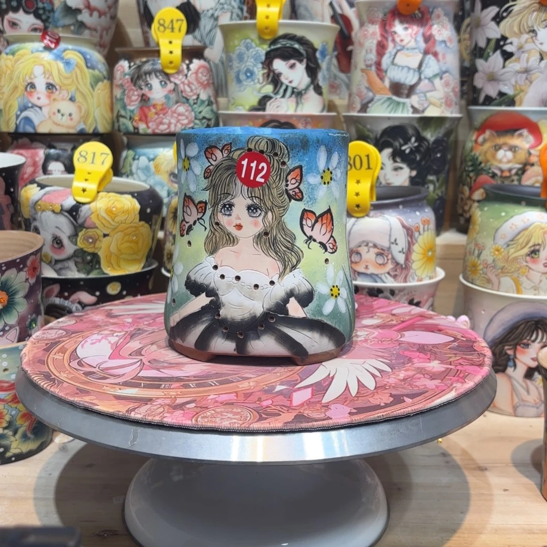 景德镇手绘花盆陶瓷10-14