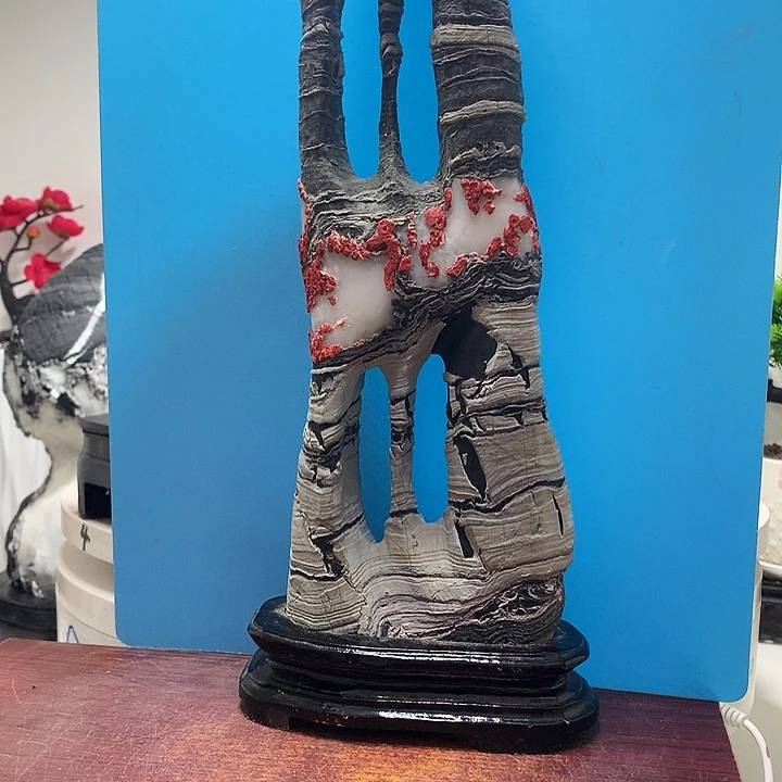 灵璧奇石白灵石摆件