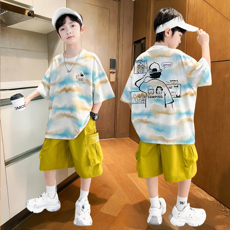 男童夏季套装2025新款短袖中大童夏款酷帅潮【滔滔】B5379